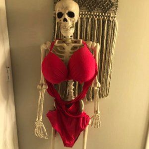 18G/H Pink Swimsuit Top and size 14 Pink High-waisted Swimsuit Bottom